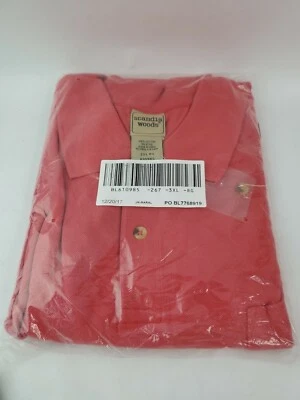 Camiseta roja manga corta Scandia Woods para hombre con botones talla 3XL. Foto 1 de 4