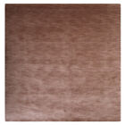 Hand Knotted Loom Wool 10'x10' Square Area Rug Solid Light Brown Bbh Bbl00111