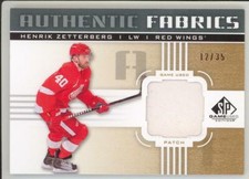 2011-12 UD SPGU HENRIK ZETTERBERG PATCH /35 Authentic Fabrics SP Game Used Wings