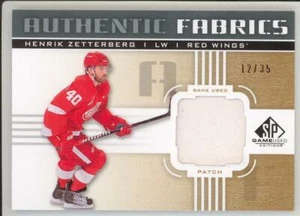 2011-12 UD SPGU HENRIK ZETTERBERG PATCH /35 Authentic Fabrics SP Game Used Wings - Picture 1 of 1