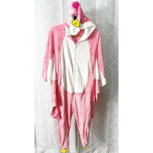 Costume Pink Bird Kids Large Footless Pajamas Costume Size 140 (8-10 Years Old) - Picture 1 of 7