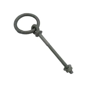 8MM X 110MM Galvanised Collared Eyebolt With Ring - Steel Eye Bolt Mooring Point - Picture 1 of 8