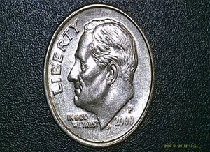 2000-P Roosevelt Dime Misaligned Strike Error Coin - Picture 1 of 2