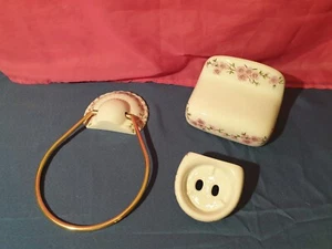 Wandhalterung Toilettenpapier Handtuchhalter Zahnbürstenhalter Pariser Porzellan - Bild 1 von 16