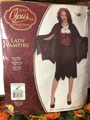 Dama Vampiro Talla 12 Disfraz de Halloween Para Mujer Adulto Rubíes Vestido y Capa Foto 1 de 4