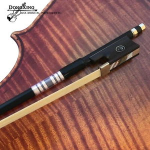 1/2 Violin Bow Carbon Fiber Violin Bow Natural Horsehair Ebony Frog Round Stick - Picture 1 of 10