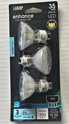 Feit GU10 Bi-Pin 35-Watt  LED Light Bulb 3-PACK - Image 1 of 2