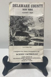 Delaware County New York Delhi County Karte Scenic Catskills Vintage 1980 - AS IS - Bild 1 von 13