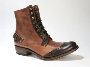 7825 Sendra Botas de Cordón Ancho Ecopel Fango Vintage Pespunteado en los Bordes - Imagen 1 de 10