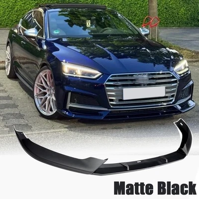 Матовые черные спойлеры кромок переднего бампера для Audi A5 B9 Sline S5 2017-2019 - Изображение 1 из 4