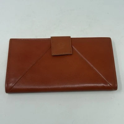 Pierre Cardin Kiss Lock Bi-Fold Wallet Orange Genuine Cowhide Leather Vintage - Image 1 of 4