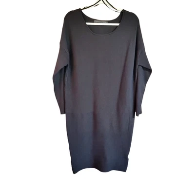 French Connection Women’s Ribbed Sweater Dress Size Medium Gray Long Sleeve - Image 1 of 4