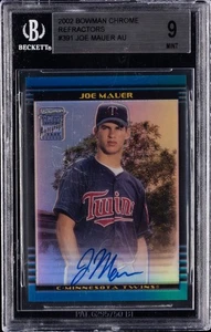 2002 Bowman Chrome Refractors #391 Joe Mauer Auto BGS 9 - Bild 1 von 2