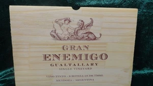 GRAN ENEMIGO GUALTALLARY HOLZ WEINPLATTE LÖWENSCHLANGE MENDOZA ARGENTINIEN WP-18 - Bild 1 von 3