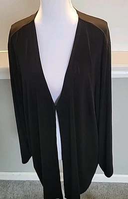 Plus Size Merona Women’s Open Front Cardigan Polyester Blend Black Size 2xl - Image 1 of 4