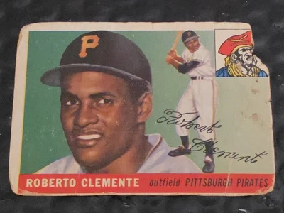 ROBERTO CLEMENTE 1955 Topps HOF Rookie Baseball Card #164 POOR - Image 1 of 4