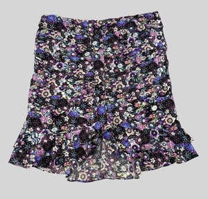Isabel Marant Skirt Womens 44 Floral Ruffle Ruched Mini Made in Portugal - Picture 1 of 9