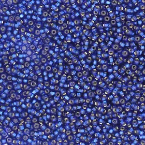 Cuentas de semillas de vidrio forradas de plata azul mediano checo 12/0 - Imagen 1 de 1