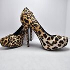 Charlotte Russe Leopard Print SHOES Womens Size 8 Pumps Platform Heels