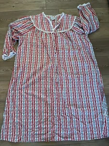 LANZ de SALZBURG Victoriano Holandés Corazón Rojo Franela Vestido de Noche Abuela 2X ❤️Ks2j1 - Imagen 1 de 5