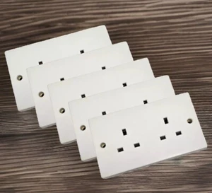 13A Doppelsteckdosen weiß ungeschaltet Netz Elektro 2 Gang 13Amp Doppelstecker Steckdose - Bild 1 von 17