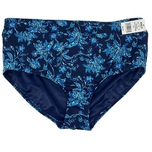 Lands End Women’s Size 18 Tummy Control High Waisted Bikini swim Bottom Navy NWT - Picture 1 of 9