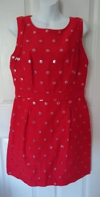 Elle Red Dot без рукавов с подкладкой колена платье размер 10 новый с Ярлыками $64 - Изображение 1 из 4