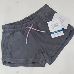 NWT Sz 8-10 Yr Athleta Girls Gray Farallon Shorts Adj Elastic Waist Easy Fit - Picture 1 of 7