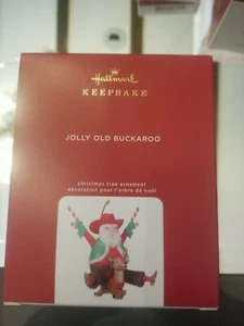 Hallmark Keepsake Ornament 2020 ~ Santa "Jolly Old Buckaroo" Riding on Reindeer! - Picture 1 of 6