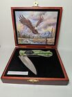 Pocket Knife With Flying Eagle Scene Handle And Metal Eagle Inset - Nib Wooden