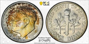 PCGS MS67 FB 1956-D Roosevelt Dime Full Bands - Picture 1 of 3