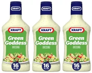 Aderezo para ensalada Kraft Green Goddess 16 onzas (3 botellas) fresco cremoso fresco - Imagen 1 de 3