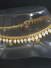 Stunning Diamante Golden Anklet Chain Indian Payal Bollywood Pair.
