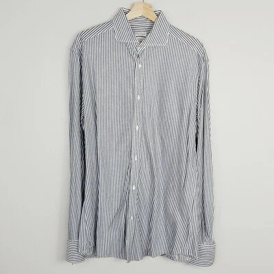 Camisa BRUNELLO CUCINELLI Para Hombres Talla XXL Rayas Calce Ajustado Manga Larga - Auténtica Foto 1 de 4