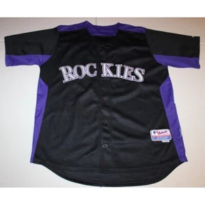 MLB Baseball Colorado Rockies #38 Trikot Gr: 54 Majestic CoolBase schwarz lila - Bild 1 von 5