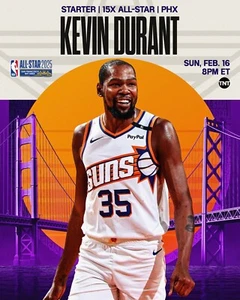 Foto de baloncesto de la NBA Kevin Durant 2025 All-Star Game Phoenix Suns 8x10 - Imagen 1 de 1
