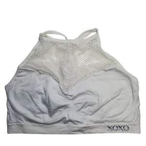 XOXO Sport Girl's White Mesh Panel High Neck Pullover Racerback Sports Bra XL - Picture 1 of 3