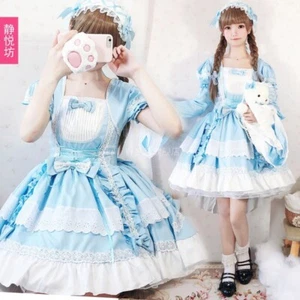 Anime Cosplay Lolita Maid Outfit Uniform Waitress Dress Kawaii Dovetail Costume - Picture 1 of 22