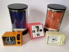 ♥ LOTTO 5 OROLOGI SVEGLIA VINTAGE SPACE AGE DIEHL GARANT ANNI 70 NON FUNZIONANTI