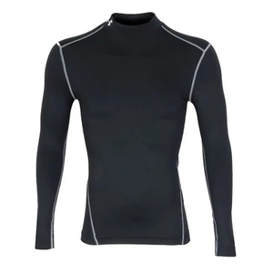 Under Armour Mens ColdGear Compression Mock Top Long Sleeve Black Base Layer Top - Picture 1 of 5
