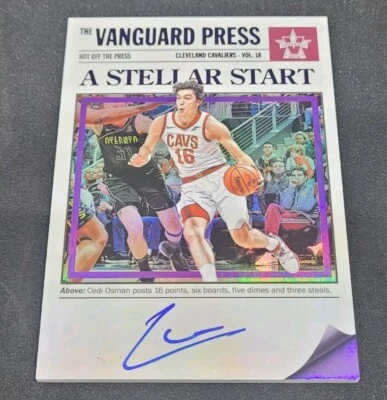 2017-18 Vanguard Cedi Osman Purple Rookie Rc Auto Autograph /49 Cavaliers - Image 1 of 2