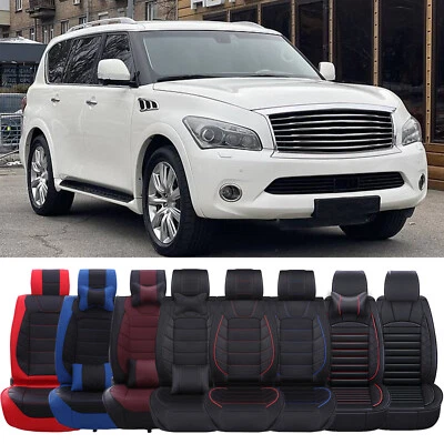 For Infiniti QX56 QX60 Full Set Car Seat Covers 5-Seat PU Front + Rear Cushion Foto 1 de 4