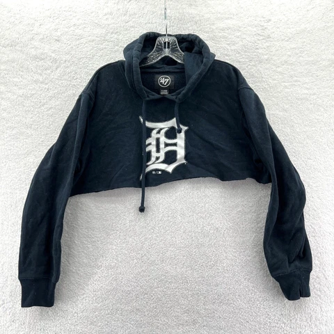'47 Detroit Tigers Cropped Sweatshirt Womens Oversized Fit MLB Baseball Hoodie Cover