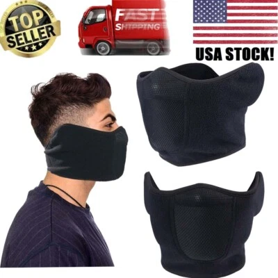 Winter Thermal Fleece Ear Warmer Earmuffs Ski Half Face Mask for Cold Weather - Image 1 of 4