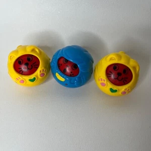 Fisher Price 1994 Roll A Rounds Faces Ball Set Of 3 - Picture 1 of 7