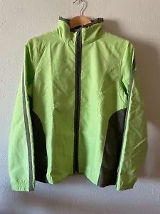 Tek Gear Giacca Donna Taglia Large Verde Lime Grigio Atletico Cerniera Completa Frangivento - Foto 1 di 9