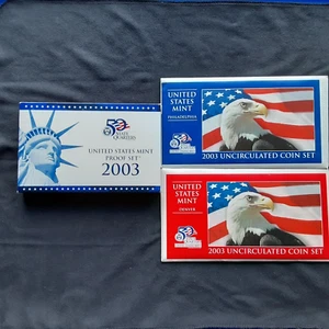 2003 U.S Mint Proof Set AND 2003 Uncirculated U.S Mint Coin set! NICE PAIR!!! - Picture 1 of 2