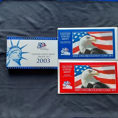 2003 U.S Mint Proof Set AND 2003 Uncirculated U.S Mint Coin set!  NICE PAIR!!! - Image 1 of 2
