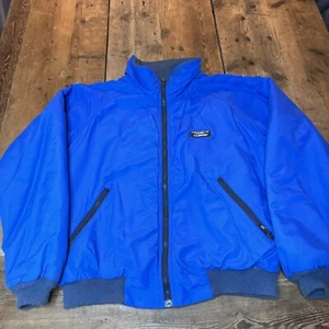 Vintage L.L. Bean Warm Up Jacket Royal Blue Men's Medium Fleece Lined USA made - Picture 1 of 6