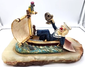RON LEE CLOWN AFLOAT ON TROUBLED WATERS ON MARBLE BASE LIMTED EDITION 252/1500 - Picture 1 of 10